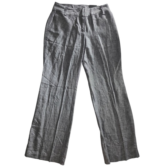 Alfani Pants - Alfani Womens Grey Linen Blend Wide‎ Leg Dress Pants Size 2 Career Trousers